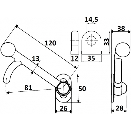 KOMPLET SPINACZE BURTY ZABUDOWY PRZYCZEPY 2x LEWY + 2x PRAWY